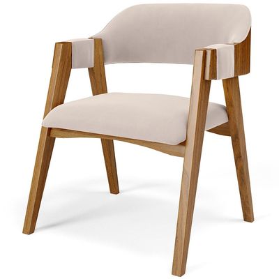 Kit 04 Cadeiras Para Sala de Jantar e Estar Living Estofada Suran L02 Suede Bege - Lyam