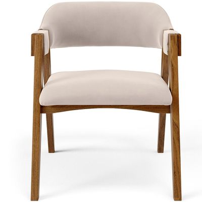 Cadeira Para Sala de Jantar e Estar Living Estofada Suran L02 Suede Bege - Lyam