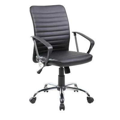 Conjunto de Mesa Kuadra Nogal 150 cm com Cadeira de Escritório Diretor Giratória Oslo Preta