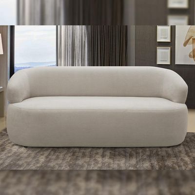 Sofá 2 Lugares Orgânico Sala de Estar Living 140cm Carmen F04 Bouclê Bege - Lyam Decor