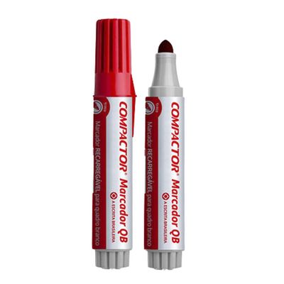 Marcador para Quadro Branco Compactor Vermelho com Traço Variante de 2mm a 5 mm UNICA