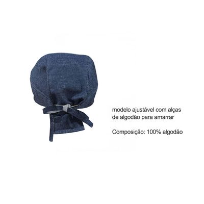 Avental Jeans Profissional Azul Chef Bar e Bandana Algodao