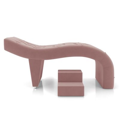 Maca de Estética para Massagem Cílios Fixa Lash Estofada com Escada Veludo Rose G83 - Gran Belo