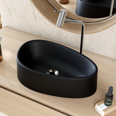 Cuba de Apoio Gota Para Banheiro Lavabo C01 BG43W Preto Matte Fosca  - Lyam