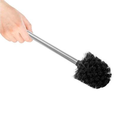 Escova Sanitária Com Suporte Inox Vassourinha De Limpeza Com Cerdas Flexíveis Para Vaso Privada Banheiro