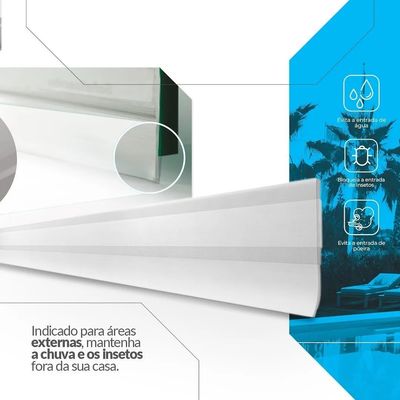 Veda Porta Adesivo Rodo Silicone Protetor De Frestas 130cm Preto Comfort Door Vedação Contra Inseto Poeira Vento