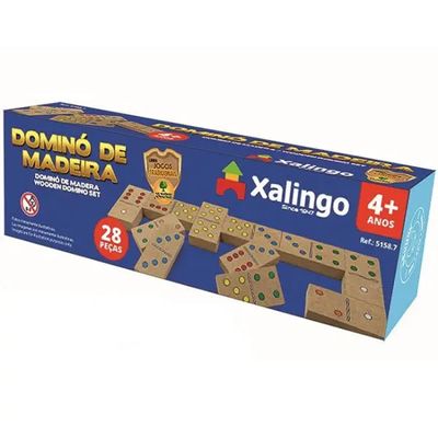 Jogo Dominó Tradicional Em Madeira 28 Peças - Xalingo 51587