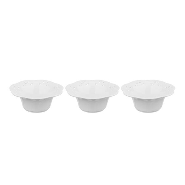 Conjunto 3 Petisqueiras Porcelana Full Fit Flor 27035