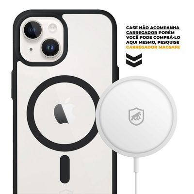 Kit Capa Magsafe Preta e Pelicula Coverage 5D Pro Preta para iPhone 13 - Gshield