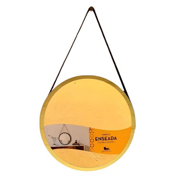 Espelho Redondo Linha Enseada 50 X 30cm Dourado - 10302.075do - Leão