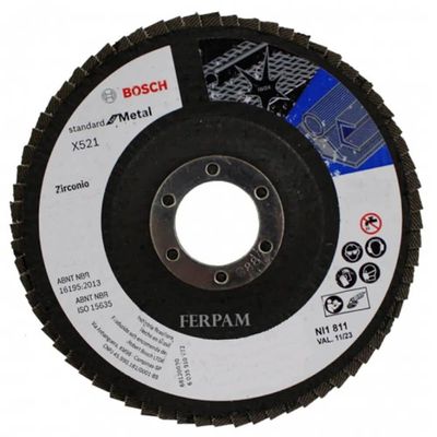 Disco Flap X521 Para Metal Grão 40 115mm - 2608619288 - Bosch
