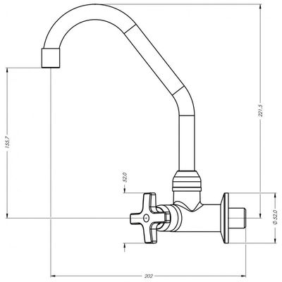 Torneira Para Cozinha Alfa Bica Móvel 1167 C34 Cromada De Mesa - Vtm200cwb - Esteves