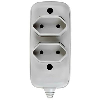 Tomada Em Barra Dupla 2p 10a 250v Cinza - 1632 - Ilumi