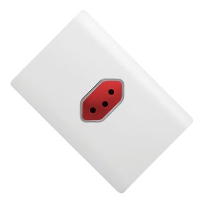 Tomada 2p+t Horizontal De 20 Ampères Vermelha Da Linha Novara - 1200-44 - Dicompel