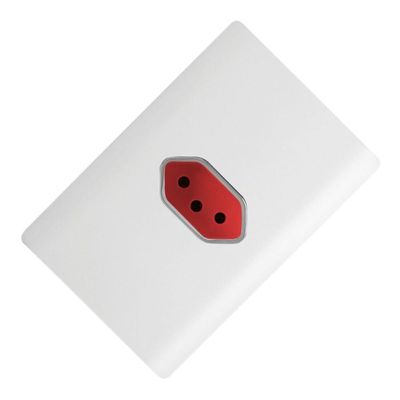 Tomada 2p+t Horizontal De 20 Ampères Vermelha Da Linha Novara - 1200-44 - Dicompel