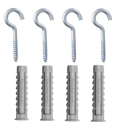 Cartela Com Buchas De Nylon Sx 6x30mm E Gancho Com 4 Peças - 600217 - Fischer