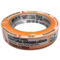 Fita Crepe Laranja 50m 24mm Para Pintura Imobiliária - 00400100251 - Adere