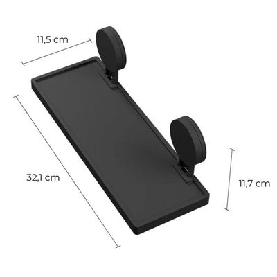 Prateleira 32,1x11,5cm Simples Com Adesivo Preto Fosco - Ad4-ps*pr-fos - Astra
