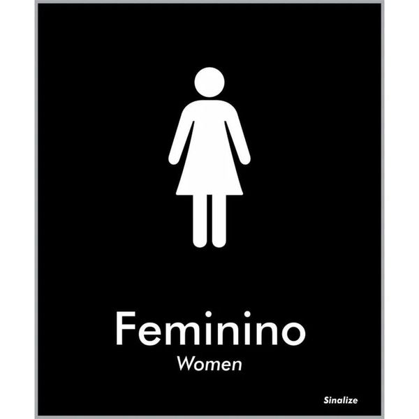 Placa De Poliestireno Store Black 15x18cm Feminino - Blk03 - Sinalize