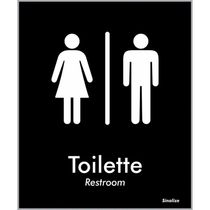 Placa De Poliestireno Store Black 15x18cm Toilette Unissex - Blk04 - Sinalize