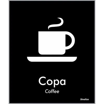 Placa De Poliestireno Store Black 15x18cm Copa - Blk08 - Sinalize