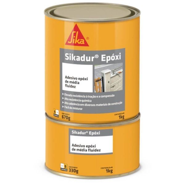 Sikadur Epóxi 1 Kilo - 499358 - Sika Adesivo 1kg Estrutural Sikadur Epoxi Cinza