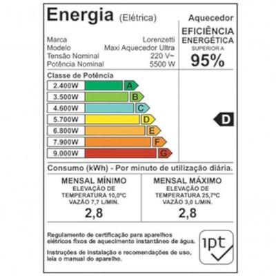Maxi Aquecedor Ultra 5500 Watts 220 Volts - 7560046 - Lorenzetti
