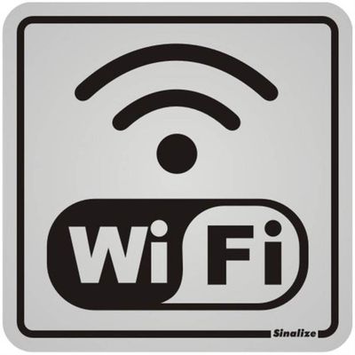 Placa De Alumínio Auto-adesiva 12x12cm Wi-fi - 900 Ak - Sinalize Placa 12x12 (wi-fi) Sinalize 900ak