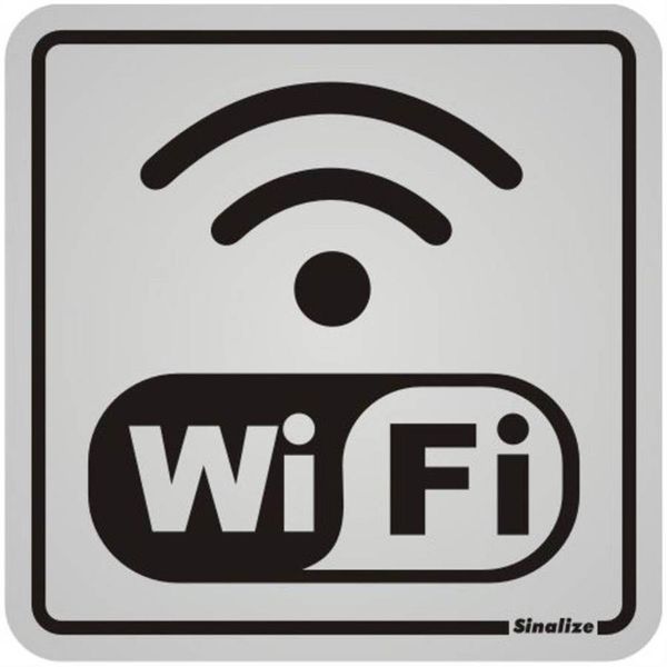 Placa De Alumínio Auto-adesiva 12x12cm Wi-fi - 900 Ak - Sinalize Placa 12x12 (wi-fi) Sinalize 900ak