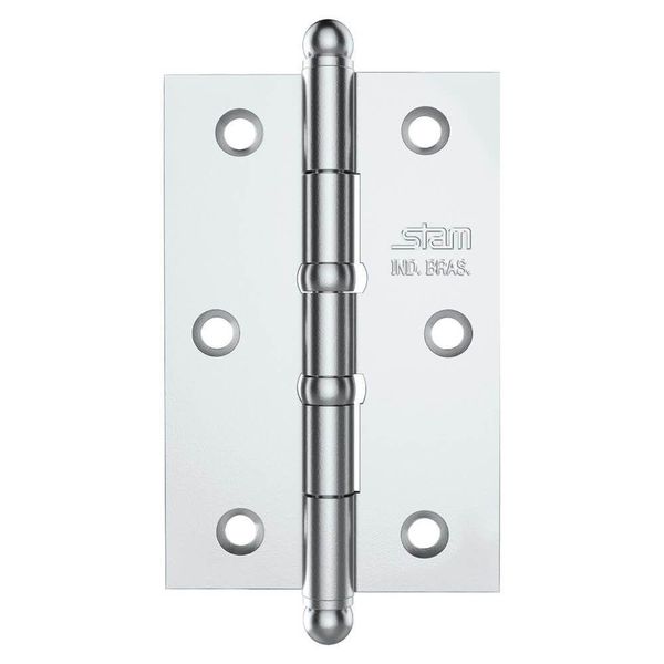 Dobradiça Pino E Bola 3.1-2" X 2.5-16" X 1,7mm Cromado Com 2 Anéis - 42020 - Stam