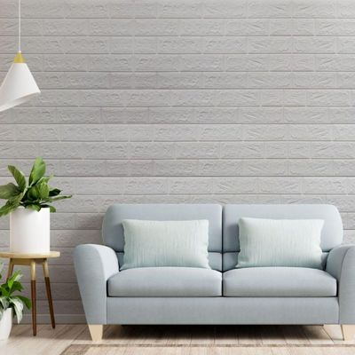 Placa Adesiva 3d Tijolo Branco 70x77cm - Pa035 - Plavidecor