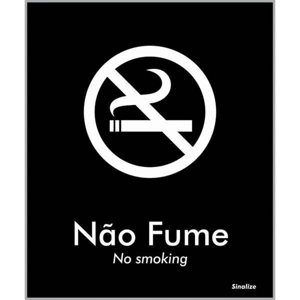 Placa De Poliestireno Store Black 15x18cm Proibido Fumar - Blk01 - Sinalize