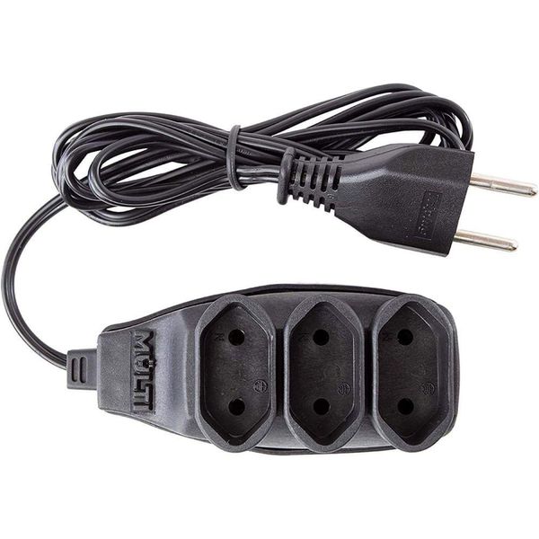 Extensão Preta 3t Bipolar Com 10 Metros 2p 10 Ampères 250vac - 01499 - Multicraft