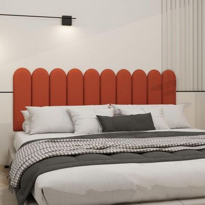 Cabeceira Nuvem Suede King Size Com 10 Placas Macias De 60cm Terracota