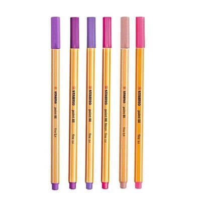 Caneta Fineliner 0.4mm Point 88 6 Tons De Rosa E Roxo - Stabilo