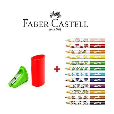 Lápis De Cor Ecolápis Jumbo 123012ap 12 Cores + Apontador - Faber Castell