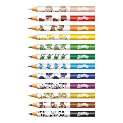 Lápis De Cor Ecolápis Jumbo 123012ap 12 Cores + Apontador - Faber Castell