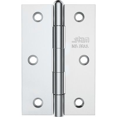Dobradiça 3.1-2 X 2.5-16" X 1,5mm Com Pino Reversível E Canto Reto Galvanizado - 42052 - Stam