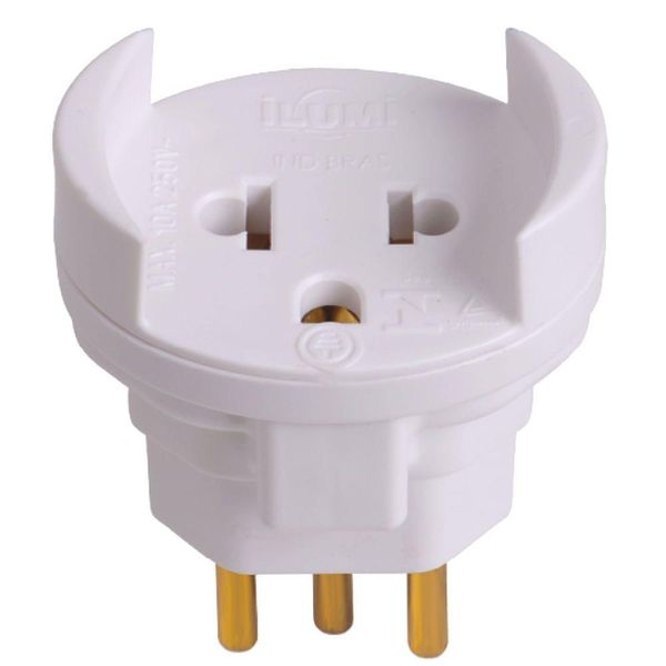 Pino Adaptador 2p + T Bipolar 10a 250volts Cinza - 1209 - Ilumi