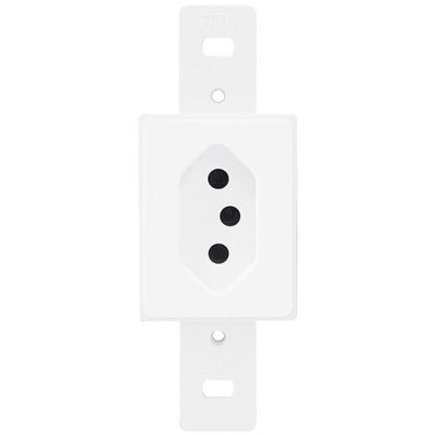 Tomada 2p+t 10a 250 Volts Blanc - 1335 - Fame Tomada Padrao Blanc 2p+t 10a 1335 Fame