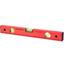 Nível De Alumínio 3 Bolhas Com Régua Vermelho 16" 400mm - 332209 - Mtx