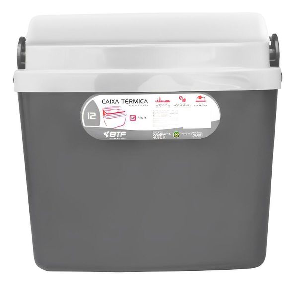 Caixa Térmica De 12 Litros Cinza - Botafogo Caixa Térmica 12l Cinza Botafogo