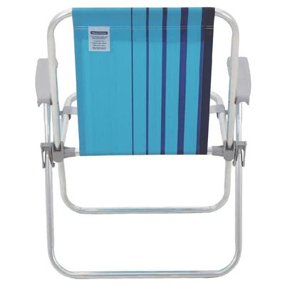 Cadeira De Praia Samoa Alta Em Alumínio Com Assento Azul - 92900002 - Tramontina