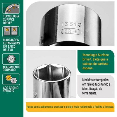 Soquete Sextavado 1-2"" 23 Mm - St13314sc - Sata Soquete Sextavado 1-2" 23 Mm - St13314sc - Sata