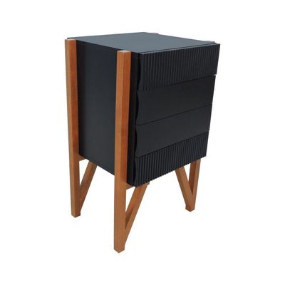 Gaveteiro-mesa Cabeceira Decor Preto-amêndoa