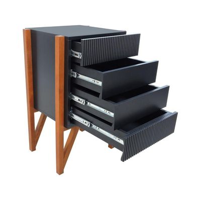 Gaveteiro-mesa Cabeceira Decor Preto-amêndoa