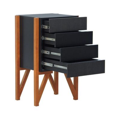 Gaveteiro-mesa Cabeceira Decor Preto-amêndoa