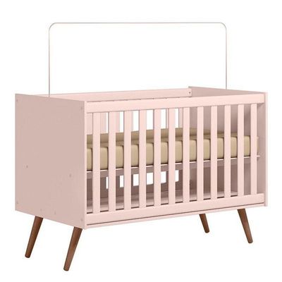 Quarto De Bebê Q Encanto Retrô Rosa Com Colchão Tend Tudo - Qmovi