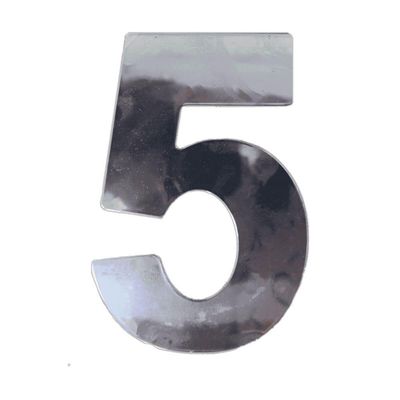 Número 5 Em Acm Espelhado 125mm - 300-5 - Numeral