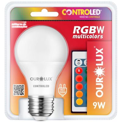 Lâmpada Inteligente Controled Rgbw 9 Watts Multicolors- 20519 - Ourolux